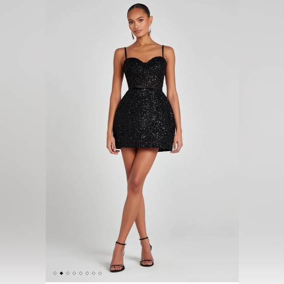 Nadine Merabi Tara Black Dress NWT - size S/M - Picture 2 of 15